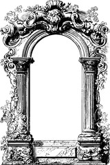 Fototapeta premium Ornate ancient greek frame with ionic and doric motifs for decorative design
