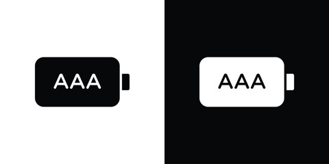 AAA battery icon Vector illustration in solid and black and white. EPS10