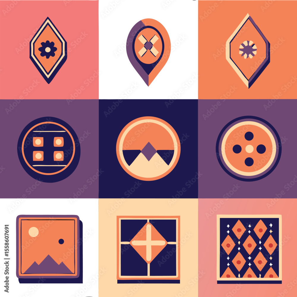 Poster colorful abstract graphic design elements with transparency suitable for various projects