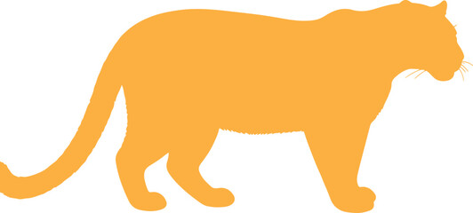 ctor of Panthera palaeosinensis in silhouette purw white background.