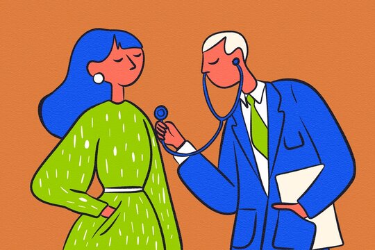 Doctor caring for a patient with a stethoscope