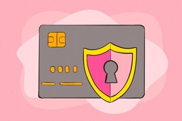 Digital security representation with card and shield