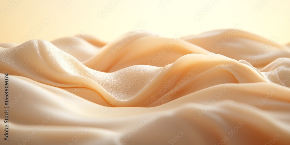 Poster soft waves and cream gradient texture in abstract minimalist design for digital backgrounds