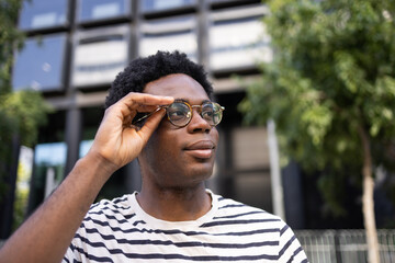 Student wearing glasses for a clear and focused view
