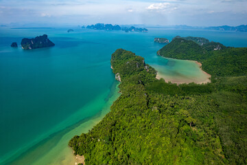 Aerial view of Koh Yao Noi island in Thailand