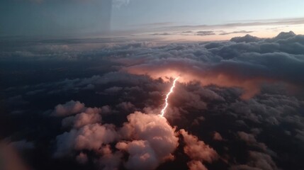 Stunning Vertical Drone Ascent Through Layered Clouds Illuminated by Golden Sunrise – Aerial Photography Masterpiece