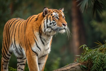 Fototapeta premium Majestic Bengal Tiger in Natural Forest Habitat