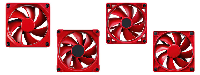 Red PC cooling fans with black centers