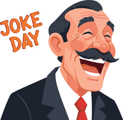 Humorous illustration celebrating joke day with vibrant colors and playful typography

