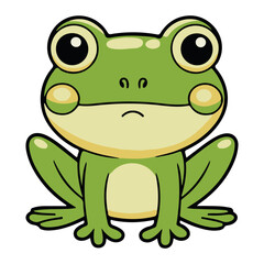 Obraz premium Cartoon frog drawing vector illustration cute amphibian character clip art graphic design element