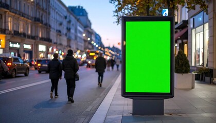 City street scene with blank billboard