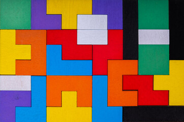 Jigsaw wooden white puzzle pieces, problem-solving and creative thinking, concept idea, level mind,...