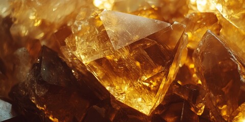 Close-up of natural resin with golden hue.