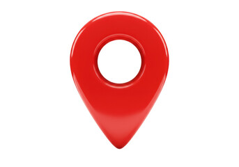 Isolated Red Location Pin with Glossy Finish