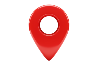 Isolated Red Location Pin with Glossy Finish