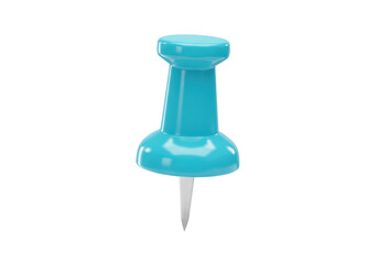 Isolated Blue Push Pin with Metal Point