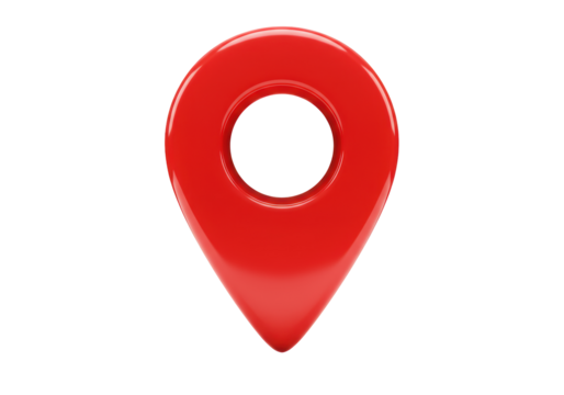 Isolated Red Location Pin with Glossy Finish