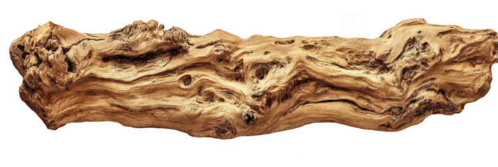 Intricate, light-brown driftwood slab
