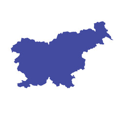 Fototapeta premium Map of Slovenia, sign silhouette. World Map Globe. Vector Illustration isolated on white background. Europe continent.