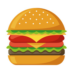 hamburger on white background