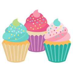 vector illustration of cupcakes