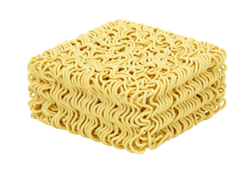 Isolated Stack of Dry Instant Noodles