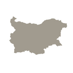 Map of Bulgaria, sign silhouette. World Map Globe. Vector Illustration isolated on white background. Europe continent.
