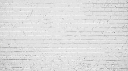 Fototapeta premium Texture of plain white brick wall creates minimalistic backdrop. Neutral setting with soft lighting allows for versatile applications. Concept of interior design, home decor, advertising