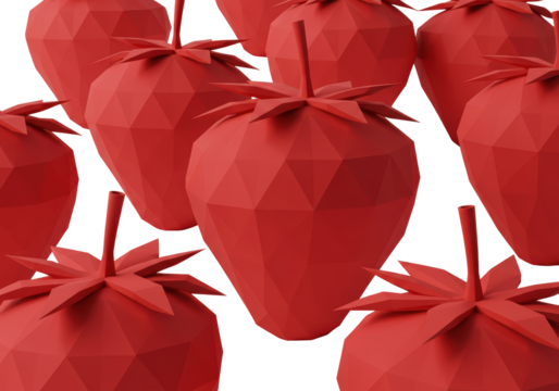 Isolated Geometric Red Strawberry Pattern