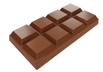 Isolated Milk Chocolate Bar in Perspective View