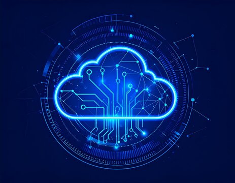Abstract cloud computing graphic