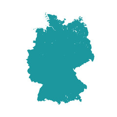 Map of Germany, sign silhouette. World Map Globe. Vector Illustration isolated on white background. Europe continent.