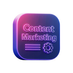 Content marketing icon in modern design with purple and blue colors  