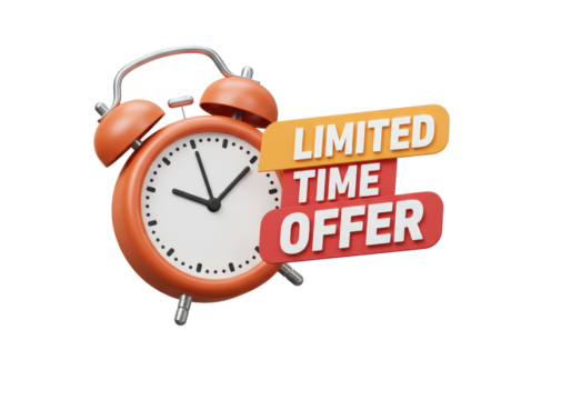 Isolated Limited Time Offer Clock Urgency Promotion