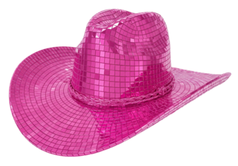 Isolated Pink Cowboy Hat Mirror Mosaic
