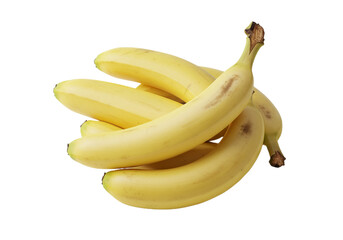 A vibrant bunch of ripe yellow bananas, a healthy tropical fruit, isolated on a transparent background