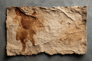 Vintage stained paper texture with torn edges