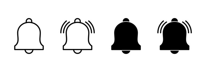 Bell icon vector. Notification sign and symbol for web site design