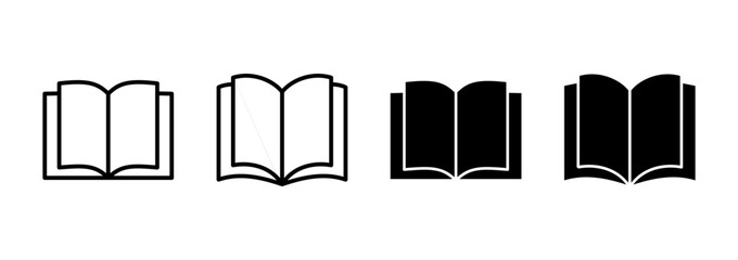 Book icon vector. open book sign and symbol. ebook icon