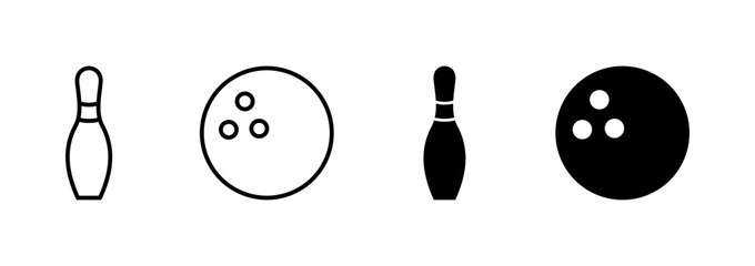 Bowling icon vector. bowling ball and pin sign and symbol.