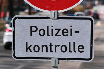 Verkehrszeichen, Zusatzschild Polizeikontrolle, Deutschland