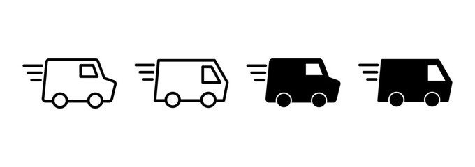 Delivery truck icon vector. Delivery truck sign and symbol. Shipping fast delivery icon