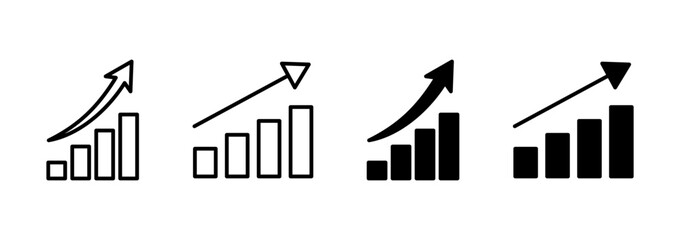 Growing graph icon vector. Chart sign and symbol. diagram icon