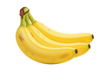Isolated Bunch of Ripe Yellow Bananas