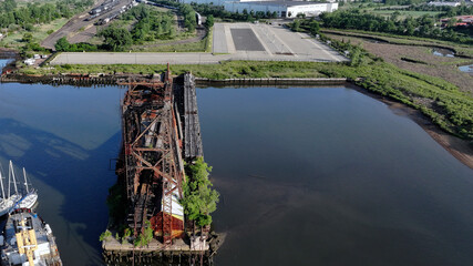 The old McMyler Coal Dumper along the Arthur Kill in Port Reading, New Jersey