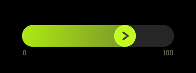 Gradient Progress Slider UI. Minimal Slider with Arrow Button. Modern Percentage Bar Interface