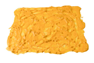 Yellow sauce splashes as a background.
