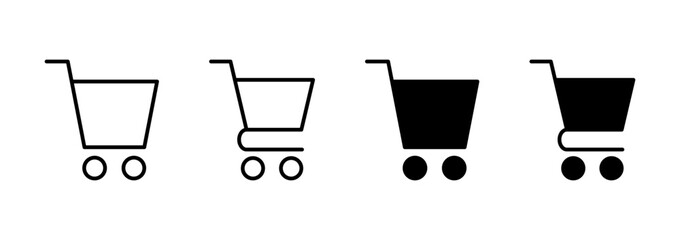 Shopping icon vector. Shopping cart sign and symbol. Trolley icon