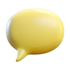 3d yellow speech bubble isolated on transparent background