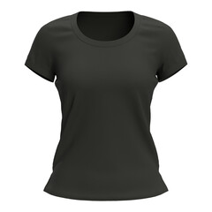 Plain black women's t-shirt – blank casual apparel mockup for design presentation or branding...